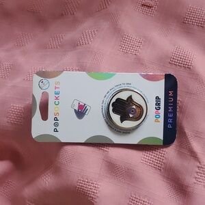 PopSocket PopGrip Hamsa Hand - Silver with Blue Eye, Brand New